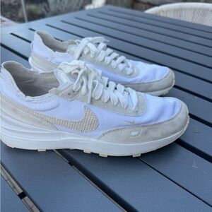 Nike Waffle One White and Cream Sneakers